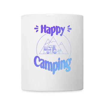Happy Camping - conception graphique joyeuse et cool - Mug blanc - blanc - Devant
