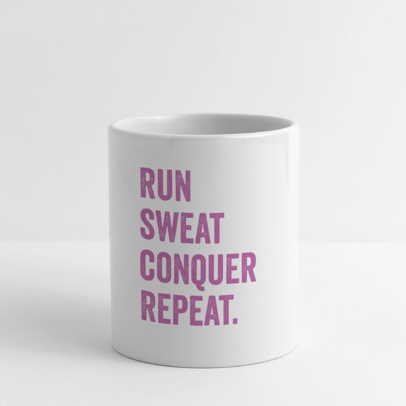 Run. Sweat. Conquer. Repeat. Mug