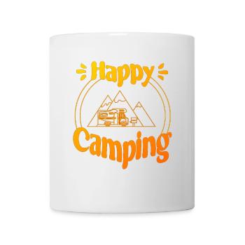 Happy Camping - conception graphique joyeuse et cool - Mug blanc - blanc - Devant