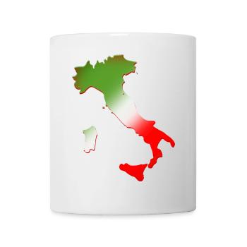 Landkarte von Italien mit dreifarbiger Flagge - Tasse - Weiß - Vorne