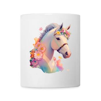 Cheval fleur - Mug blanc - blanc - Devant