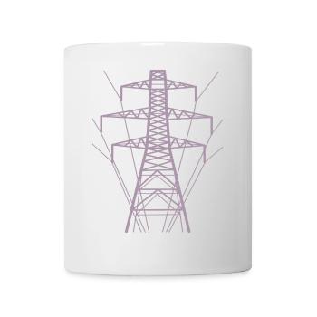 Silhouette de poteau électrique blanc - Mug blanc - blanc - Devant