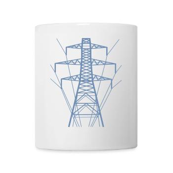 Silhouette de poteau électrique blanc - Mug blanc - blanc - Devant