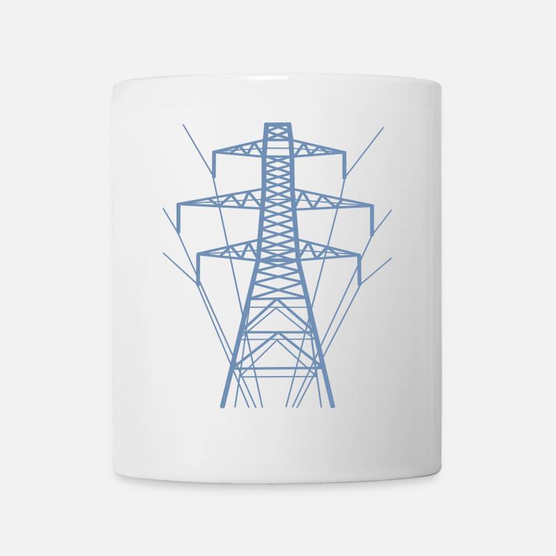 Weiße Strommast-Silhouette - Tasse - Weiß
