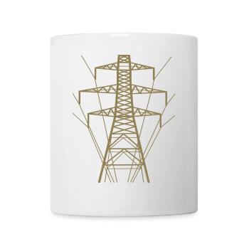Silhouette de poteau électrique blanc - Mug blanc - blanc - Devant