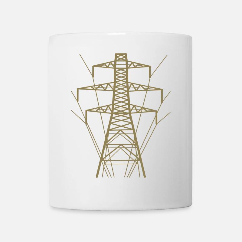 Weiße Strommast-Silhouette - Tasse - Weiß