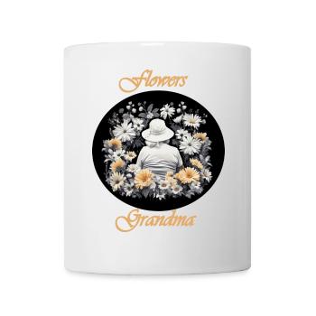 Fleurs de grand-mère colorées - Mug blanc - blanc - Devant