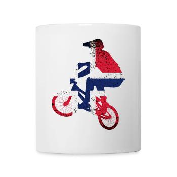 Tri-Flag-Fahrer auf dem Fahrrad - Tasse - Weiß - Vorne