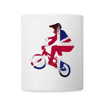 Union Jack Cyclist Silhouette - Mug - white - Front