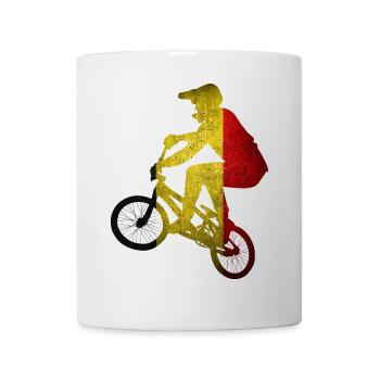 Grunge-Belgischer Flaggenradfahrer - Tasse - Weiß - Vorne