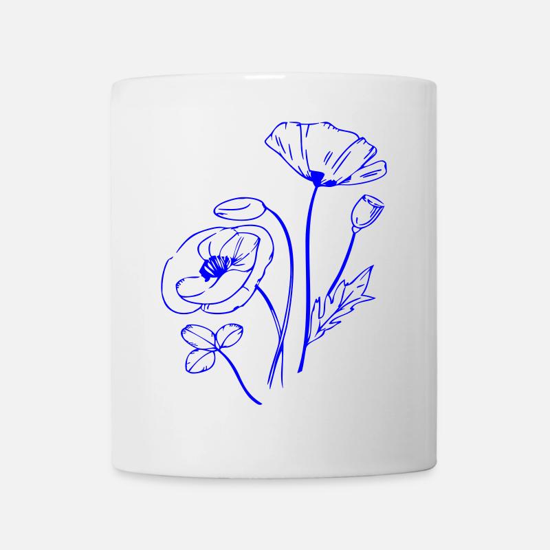 Mohnblume, Flowers - Tasse - Weiß