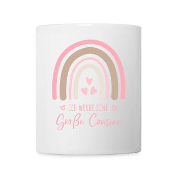 Ich werde eine große Cousine Boho Regenbogen - Tasse - Weiß - Vorne