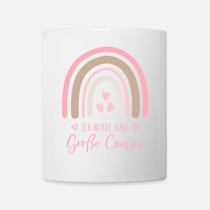 Ich werde eine große Cousine Boho Regenbogen - Tasse - Weiß