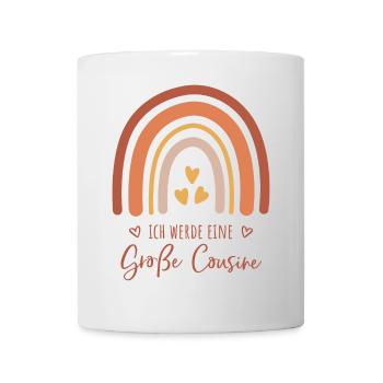Ich werde eine große Cousine / Boho Regenbogen - Tasse - Weiß - Vorne