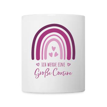 Ich werde eine große Cousine Boho Regenbogen - Tasse - Weiß - Vorne
