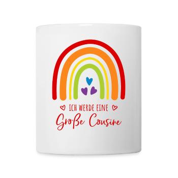Ich werde eine große Cousine Regenbogen - Tasse - Weiß - Vorne