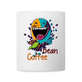 Lachende Kaffeebohne - Tasse - Weiß - Vorne