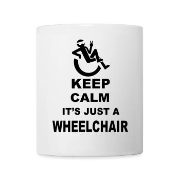 Restez calme, c’est juste un utilisateur de fauteuil roulant* - Mug blanc - blanc - Devant