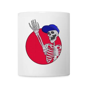 Hey Friends Cool and Funny Skeleton - Mug - white - Front