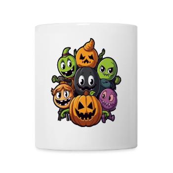 Funny Halloween Pumpkin & Zombie Shirt - Mug - white - Front