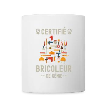 Certifié bricoleur de génie 3 - Mug blanc - blanc - Devant
