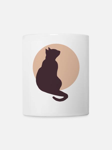 Mondkatze - Tasse - Weiß