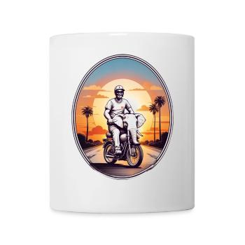 Elephant Motorcycle - Mug - white - Front