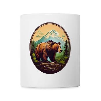 Habitant de la forêt ours brun - Mug blanc - blanc - Devant