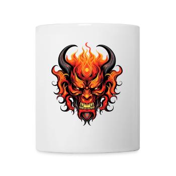 Fire Red Demon Tribal - Mr. Burn, Print Design - Mug - white - Front
