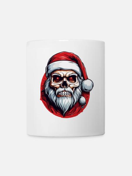 Totenkopf Weihnachtsmann - Tasse - Weiß