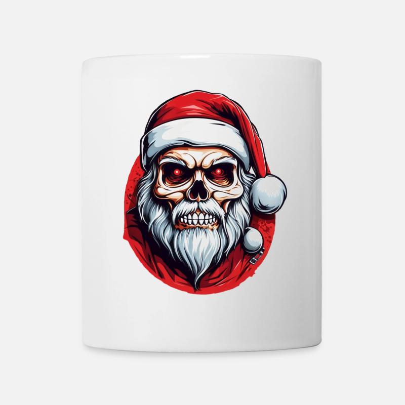 Totenkopf Weihnachtsmann - Tasse - Weiß