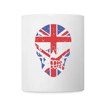 Skull with Union Jack Overlay - Mug - white - Front