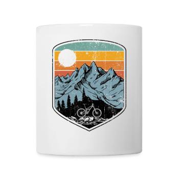 Sunset Mountainbike-Patch - Tasse - Weiß - Vorne