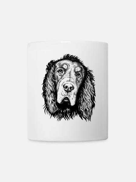 Gordon Setter Portrait Blue sw - Tasse - Weiß