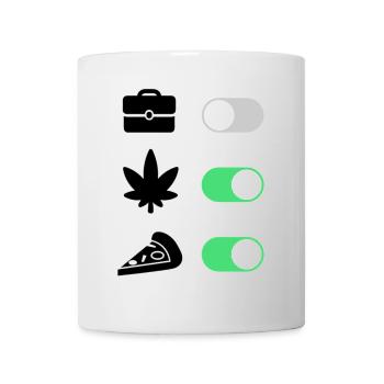 High on Life – Pizza & Chill, No Work - Tasse - Weiß - Vorne