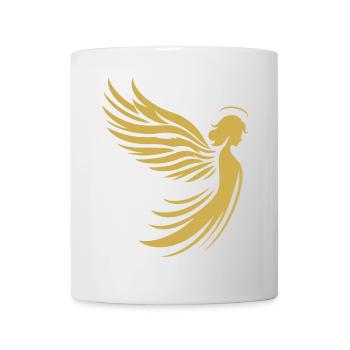 Un ange avec des ailes et une silhouette de halo - Mug blanc - blanc - Devant