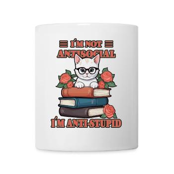 Schlaue Katze - Tasse - Weiß - Vorne