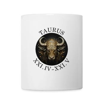 Goldener Stierkopf Taurus Kreis - Tasse - Weiß - Vorne