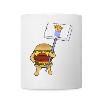 Burger de protestation en faveur des frites - Mug blanc - blanc - Devant