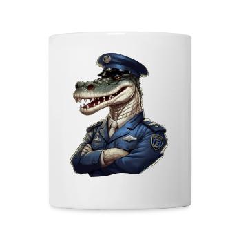 Policier crocodile - Mug blanc - blanc - Devant
