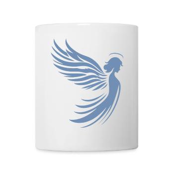 Un ange avec des ailes et une silhouette de halo - Mug blanc - blanc - Devant