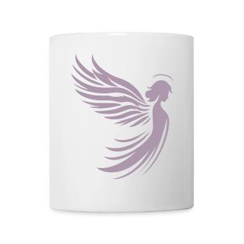 Un ange avec des ailes et une silhouette de halo - Mug blanc - blanc - Devant