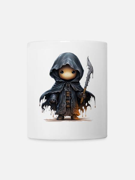Un fantôme mignon avec une chemise fantastique d’épée - Mug blanc - blanc
