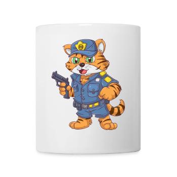 Policier tigre - Mug blanc - blanc - Devant