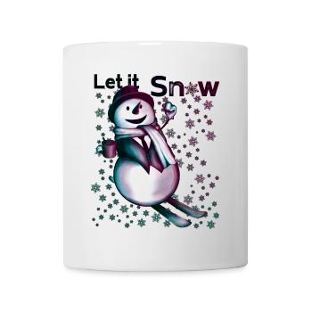 Let it Snow – Happy Snowman - Mug - white - Front