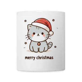 Chaton Fête - Noël Joyeux - Mug blanc - blanc - Devant
