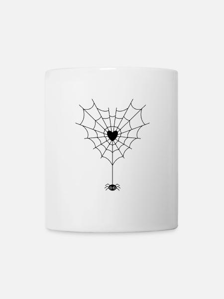 Spinne im Spinnennetz - Tasse - Weiß