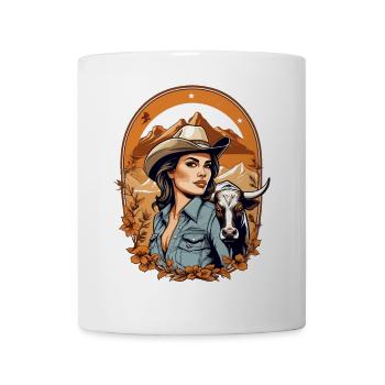 Dame de l’Ouest - Mug blanc - blanc - Devant