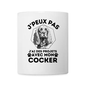 j ai des projets avec mon cocker chien mignon 2 - Mug blanc - blanc - Devant