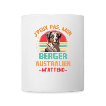Humour chien de race berger australien - Mug blanc - blanc - Devant